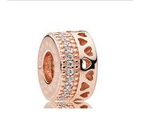 Charm Bead albero genealogico ciondolo distanziatore clip charm oro rosa adatto per braccialetti fai da te gioielli utili e alla moda