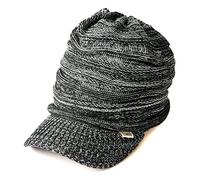CHARM Berretto con Visiera Invernale in Cotone, Cappello A Maglia Larga Protezione Raggi UV, Berretto Donna E Uomo per Tutte Le Stagioni Mescolare Nero