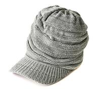 CHARM Berretto con Visiera Invernale in Cotone, Cappello A Maglia Larga Protezione Raggi UV, Berretto Donna E Uomo per Tutte Le Stagioni Mescolare Grigio