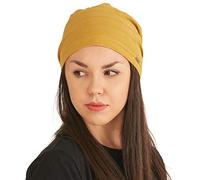 CHARM Berretto Estivo Leggero da Donna - 100% Cotone Berretto da Uomo Unisex Berretta Beanie Slouchy Chemio Mustard M