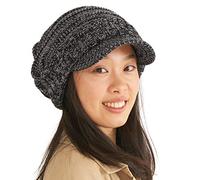 CHARM Berretto Invernale con Visiera - Cappelli Uomo Beretti Beanie da Donna Maglione Rivestimento Isolante Larga Mix Nero