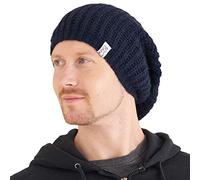 CHARM Berretto Invernale Uomo Lana - Cappello Donna Invernale Leggero Lungo Long Beanie Hipster Moda Giapponese Navy