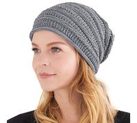 CHARM Berretto Maglia Estivo Leggero Lungo - Slouch Cotone Hipster Beanie Cappello Chimio Grigio
