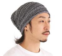 CHARM Berretto Maglia Estivo Leggero Lungo - Slouch Cotone Hipster Beanie Cappello Chimio Nero