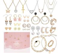 Charm Bracelet, Fashion Countdown Set, Girls Adults Teens Friends, Daily Surprise Item, Includes and Band, Pupils Home Travel Commuting, Holiday Seasonal Accessory, Christmas Decor