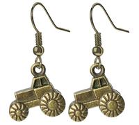 Charm Buddy Orecchini pendenti a forma di trattore agricolo, per donne e ragazze, gioielli da agricoltore, regali per lei, Misura unica, Ottone, Nessuna pietra preziosa