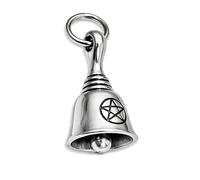 Charm Campana Strega Pentacolo 3D Piccolo Argento Sterling 925 Pagano Wiccan ...