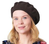 CHARM Cappello A Maglia E Basco Donna, Cappellino all'Uncinetto in 100% Cotone, Berretto Francese da Uomo Crochet Fatto A Mano per L'Estate E l'inverno Marrone Scuro