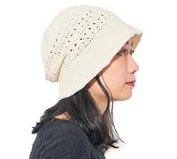 CHARM Cappello A Secchiello Donna A Maglia Vintage, Cappello da Sole Bob in Cotone 100% Lavorato A Mano E Berretto Estivo all'Uncinetto Bianco