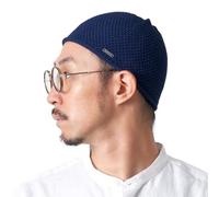 CHARM Cappello Uomo Berretto Kufi Hat - Cappello Teschio 100% Cotone Uncinetto Chimio Beanie Musulmano Navy