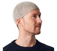 CHARM Cappello Uomo Canapa Kufi - Berretto Giapponese Hat Preghiera Estivo Teschio Beige L