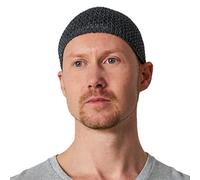 CHARM Cappello Uomo Canapa Kufi - Berretto Giapponese Hat Preghiera Estivo Teschio Grigio Scuro M