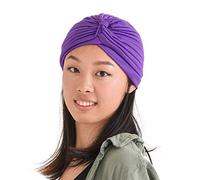 CHARM Casualbox Twist Pieghe Testa Incarto Turbante Cappellino Chiromante Cappello retrò Vintage Porpora
