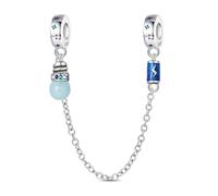 Charm Catena di Sicurezza della Lampadina della Batteria, Charm per Braccialetto, Compatibile con Braccialetto Pandora Neckalce