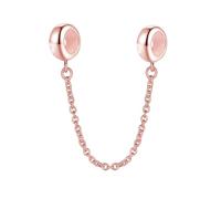 Charm catenina di sicurezza in argento Sterling 925, con chiusura a clip, distanziatore per bracciali con ciondoli Pandora Rose Gold-plated