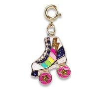 Charm, ciondolo per braccialetti, collane di bigiotteria. Ciondolo con moschettone a forma di PATTINI A ROTELLE (3 cm). colori brillanti, rotelle in movimento