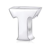 Charm con lettera dell'alfabeto, A, in vero argento Sterling adatti per braccialetti Pandora Letter T