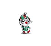 Charm con self natalizio in argento 925, compatibile con Pandora, Trollbeads, Chamilia, Biagi e molti altri braccialetti britannici