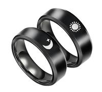 Charm Coppia Anello per L'amante Semplice Luna Sole Modello Anello in Acciaio Inossidabile per Le Donne Uomini Fidanzamento Gioielli da Sposa per Sempre Amore Attractive Design