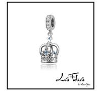 Charm Corona Pendente pietre blu ciondolo in argento 925 - Les Folies