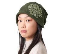 CHARM Da Donna Incurvato Basco Watch Cappellino Beanie Berretto Tutte Stagione Cappello A Tesa Larga Beanie Berretto Largo Fiore Cappello Cachi