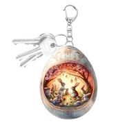 Charm de sac d' de Pasqua - pendentif e design Đe coniglio, portachiavi de sac à main en acrylique 2D | portefeuille pour fête dee pasqua, cartellina, Śac à le main pour femmes et hommes, argento