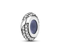 Charm distanziatore in argento Sterling 925 con cristalli intrecciati, compatibile con braccialetti Pandora