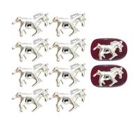 Charm E Gemme Per Unghie | 10 Pezzi Accessorio Per Manicure In Metallo A Forma Di Cavallo 3D,Cristalli E Charm Unghie,Per Ragazze Donne Adolescenti Madri Salon Casa Festa Halloween Matrimonio Inverno