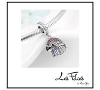 Charm Falco strass fucsia ciondolo in argento 925 - Les Folies