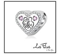 Charm Famiglia Neonato Mamma Papà ciondolo in argento 925 - Les Folies