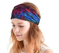 CHARM Fascia Capelli Donna E Uomo Tie Dye, Hippie Headband Tinta Unita, Bandana Con Elastico Anni '60 E '70, Accessori Figli Dei Fiori, Fascetta Skincare Tintura Tipo C