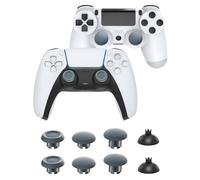 CHARM FOCUS Replacement Kit Thumbsticks & Thumb Sticks Base for PS5 Controller, Analog Thumb Sticks Caps Interchangeable for PS5 Dual Sense Stick Module, 6 Joysticks, 2 Base, Gray