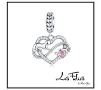 Charm Gatto Cuore infinito ciondolo pendente in argento 925 - Les Folies
