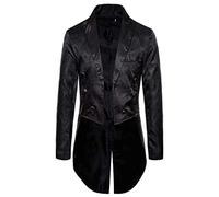 Charm, giacca da uomo in stile gotico, cardigan, capispalla, giacca esterna da uomo, Nero , XXL