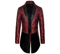 Charm, giacca da uomo in stile gotico, cardigan, capispalla, giacca esterna da uomo, vino, S