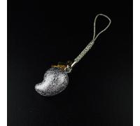 Charm GIAPPONESE Magatama Amuleto OMAMORI Buona Fortuna Silver Power Stone Bell