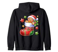 Charm gioioso con Pan di Zenzero nella Calza di Natale Felpa con Cappuccio