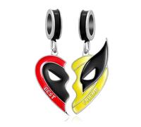 Charm in argento 925 con scritta "Dead Pool and Wolverine", compatibile con braccialetti Pandora, Trollbeads, Chamilia, Biagi e molti altri braccialetti con charm del Regno Unito.