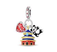 Charm in argento 925 con simboli della Cina, compatibile con ciondoli Pandora, Trollbeads, Chamilia, Biagi e molti altri braccialetti con ciondoli del Regno Unito.