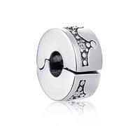 Charm in argento Sterling 925 a forma di cuore con clip per braccialetti Pandora. e Argento, colore: Ciondolo a forma di corona., cod. YS-S193