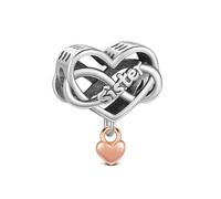 Charm in argento Sterling 925 adatto per braccialetti Pandora, fiori di loto e ciliegio, adatto come regalo per moglie, festa della mamma, San Valentino, compleanno, MINI, Argento sterling, Nessuna