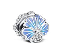 Charm in argento Sterling 925 adatto per braccialetti Pandora, fiori di loto e ciliegio, adatto come regalo per moglie, festa della mamma, San Valentino, compleanno, MINI, Argento sterling, Nessuna