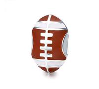 Charm in argento Sterling 925 con ciondolo a forma di calcio USA per braccialetti Pandora