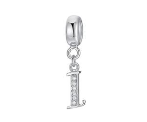 Charm in argento Sterling 925 con ciondolo a forma di lettera dell'alfabeto, utilizzabile come iniziale o per formare parole, compatibile con bracciali Pandora I