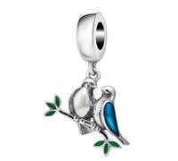 Charm in argento Sterling 925 con ciondolo a forma di uccellino per braccialetti Pandora (A)