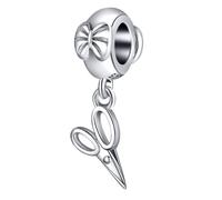 Charm in argento Sterling 925 con ciondolo con forbici, per bracciali Pandora, per parrucchieri e make up artist Seissor