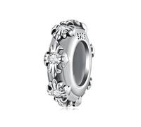 Charm in argento sterling 925 con croce in silicone, per bracciale Pandora