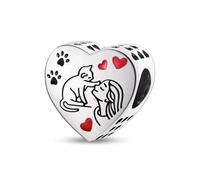 Charm in argento Sterling 925 per braccialetto o collana europea, compatibile con Pandora, ciondolo con zirconi cubici, regalo per donna, ragazza, mamma, Normal, Argento sterling, Nessuna pietra