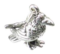 Charm in argento sterling corvo .925 x 1 Ravens Bird Birds charms