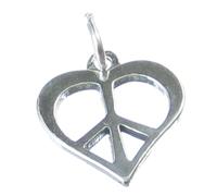 Charm in argento sterling cuore pace e amore .925 x 1 ciondolo cuori